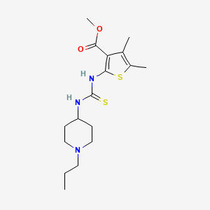 molecular formula C17H27N3O2S2 B3525753 methyl 4,5-dimethyl-2-({[(1-propyl-4-piperidinyl)amino]carbonothioyl}amino)-3-thiophenecarboxylate 