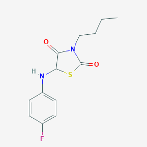 molecular formula C13H15FN2O2S B352588 3-Butyl-5-[(4-fluorophenyl)amino]-1,3-thiazolidine-2,4-dione CAS No. 1009063-61-9