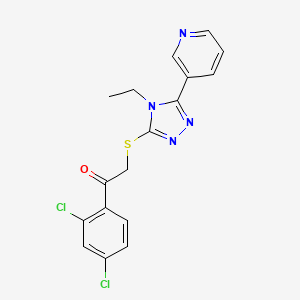 molecular formula C17H14Cl2N4OS B3525980 1-(2,4-dichlorophenyl)-2-{[4-ethyl-5-(3-pyridinyl)-4H-1,2,4-triazol-3-yl]thio}ethanone 