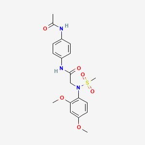 molecular formula C19H23N3O6S B3526089 N~1~-[4-(acetylamino)phenyl]-N~2~-(2,4-dimethoxyphenyl)-N~2~-(methylsulfonyl)glycinamide 