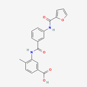 molecular formula C20H16N2O5 B3526120 3-{[3-(2-furoylamino)benzoyl]amino}-4-methylbenzoic acid 