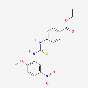 molecular formula C17H17N3O5S B3526540 ethyl 4-({[(2-methoxy-5-nitrophenyl)amino]carbonothioyl}amino)benzoate 
