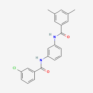 molecular formula C22H19ClN2O2 B3526577 N-{3-[(3-chlorobenzoyl)amino]phenyl}-3,5-dimethylbenzamide 