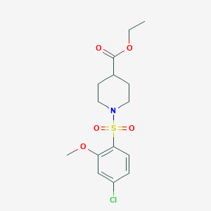 molecular formula C15H20ClNO5S B3526587 ethyl 1-[(4-chloro-2-methoxyphenyl)sulfonyl]-4-piperidinecarboxylate 