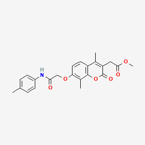 molecular formula C23H23NO6 B3526694 METHYL 2-(4,8-DIMETHYL-7-{[(4-METHYLPHENYL)CARBAMOYL]METHOXY}-2-OXO-2H-CHROMEN-3-YL)ACETATE 