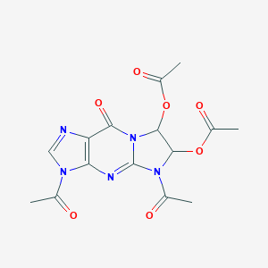 molecular formula C15H15N5O7 B035267 9H-Imidazo[1,2-a]purin-9-one,  3,5-diacetyl-6,7-bis(acetyloxy)-3,5,6,7-tetrahydro- CAS No. 105528-80-1