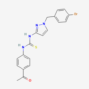 molecular formula C19H17BrN4OS B3526715 N-(4-acetylphenyl)-N'-[1-(4-bromobenzyl)-1H-pyrazol-3-yl]thiourea 