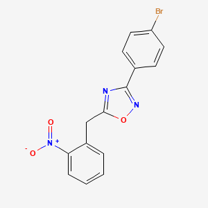 molecular formula C15H10BrN3O3 B3526745 3-(4-bromophenyl)-5-(2-nitrobenzyl)-1,2,4-oxadiazole 