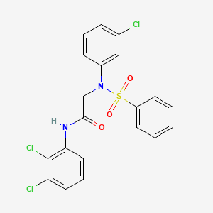 molecular formula C20H15Cl3N2O3S B3526766 N~2~-(3-chlorophenyl)-N~1~-(2,3-dichlorophenyl)-N~2~-(phenylsulfonyl)glycinamide 