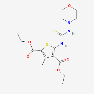 molecular formula C16H23N3O5S2 B3526768 diethyl 3-methyl-5-{[(4-morpholinylamino)carbonothioyl]amino}-2,4-thiophenedicarboxylate 