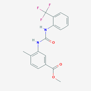 molecular formula C17H15F3N2O3 B3526803 METHYL 4-METHYL-3-({[2-(TRIFLUOROMETHYL)ANILINO]CARBONYL}AMINO)BENZOATE 