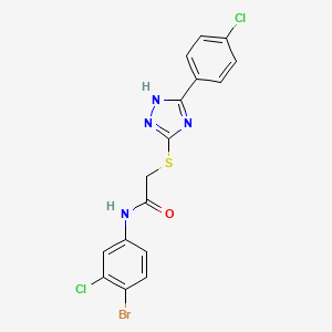 molecular formula C16H11BrCl2N4OS B3526860 N-(4-bromo-3-chlorophenyl)-2-{[5-(4-chlorophenyl)-4H-1,2,4-triazol-3-yl]sulfanyl}acetamide 