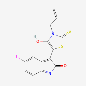 molecular formula C14H9IN2O2S2 B3526884 3-(3-allyl-4-oxo-2-thioxo-1,3-thiazolidin-5-ylidene)-5-iodo-1,3-dihydro-2H-indol-2-one 