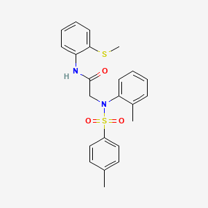 molecular formula C23H24N2O3S2 B3526982 N~2~-(2-methylphenyl)-N~2~-[(4-methylphenyl)sulfonyl]-N~1~-[2-(methylthio)phenyl]glycinamide 