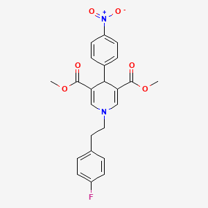 molecular formula C23H21FN2O6 B3527005 dimethyl 1-[2-(4-fluorophenyl)ethyl]-4-(4-nitrophenyl)-1,4-dihydro-3,5-pyridinedicarboxylate 