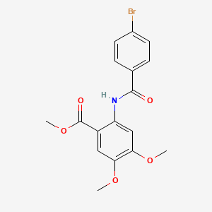 molecular formula C17H16BrNO5 B3527024 methyl 2-[(4-bromobenzoyl)amino]-4,5-dimethoxybenzoate 