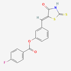 molecular formula C17H10FNO3S2 B3527087 [3-[(Z)-(4-oxo-2-sulfanylidene-1,3-thiazolidin-5-ylidene)methyl]phenyl] 4-fluorobenzoate 