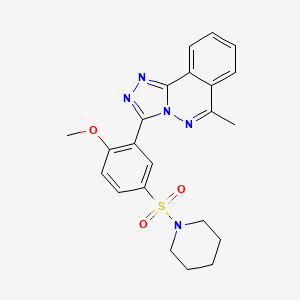 molecular formula C22H23N5O3S B3527099 3-[2-Methoxy-5-(piperidin-1-ylsulfonyl)phenyl]-6-methyl[1,2,4]triazolo[3,4-a]phthalazine 