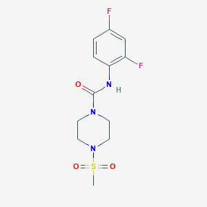 molecular formula C12H15F2N3O3S B3527168 N-(2,4-difluorophenyl)-4-(methylsulfonyl)-1-piperazinecarboxamide 