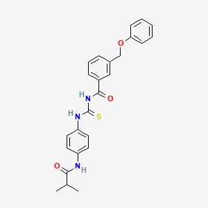 molecular formula C25H25N3O3S B3527209 N-[[4-(2-methylpropanoylamino)phenyl]carbamothioyl]-3-(phenoxymethyl)benzamide 