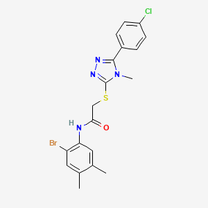 molecular formula C19H18BrClN4OS B3527347 N-(2-bromo-4,5-dimethylphenyl)-2-{[5-(4-chlorophenyl)-4-methyl-4H-1,2,4-triazol-3-yl]sulfanyl}acetamide 