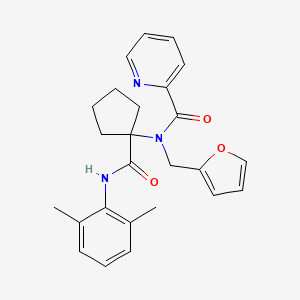 molecular formula C25H27N3O3 B3527370 N-(1-{[(2,6-dimethylphenyl)amino]carbonyl}cyclopentyl)-N-(2-furylmethyl)-2-pyridinecarboxamide 