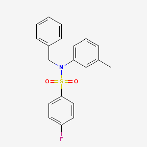 molecular formula C20H18FNO2S B3527398 N-benzyl-4-fluoro-N-(3-methylphenyl)benzenesulfonamide 