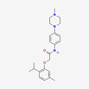 molecular formula C23H31N3O2 B3527409 N-[4-(4-methylpiperazin-1-yl)phenyl]-2-[5-methyl-2-(propan-2-yl)phenoxy]acetamide 