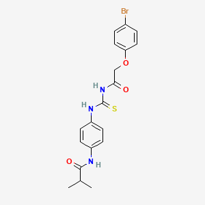 molecular formula C19H20BrN3O3S B3527421 N-[4-[[2-(4-bromophenoxy)acetyl]carbamothioylamino]phenyl]-2-methylpropanamide 