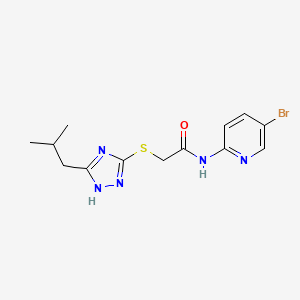 molecular formula C13H16BrN5OS B3527430 N-(5-bromopyridin-2-yl)-2-{[5-(2-methylpropyl)-4H-1,2,4-triazol-3-yl]sulfanyl}acetamide 
