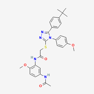 molecular formula C30H33N5O4S B3527482 N-[5-(acetylamino)-2-methoxyphenyl]-2-{[5-(4-tert-butylphenyl)-4-(4-methoxyphenyl)-4H-1,2,4-triazol-3-yl]sulfanyl}acetamide CAS No. 477313-51-2