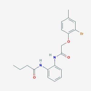 molecular formula C19H21BrN2O3 B3527632 N-[2-[[2-(2-bromo-4-methylphenoxy)acetyl]amino]phenyl]butanamide 