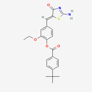 molecular formula C23H24N2O4S B3527652 [4-[(Z)-(2-amino-4-oxo-1,3-thiazol-5-ylidene)methyl]-2-ethoxyphenyl] 4-tert-butylbenzoate 