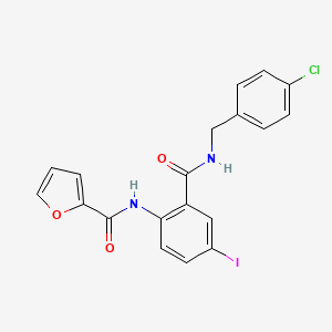 molecular formula C19H14ClIN2O3 B3527693 N-{2-[(4-chlorobenzyl)carbamoyl]-4-iodophenyl}furan-2-carboxamide 