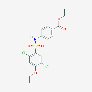 molecular formula C17H17Cl2NO5S B352770 Ethyl 4-{[(2,5-dichloro-4-ethoxyphenyl)sulfonyl]amino}benzoate CAS No. 873674-02-3