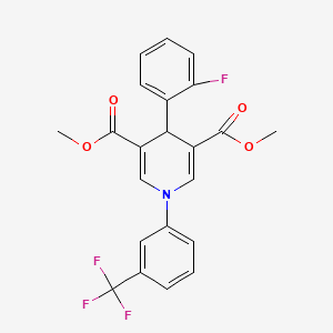 molecular formula C22H17F4NO4 B3527707 dimethyl 4-(2-fluorophenyl)-1-[3-(trifluoromethyl)phenyl]-1,4-dihydro-3,5-pyridinedicarboxylate 