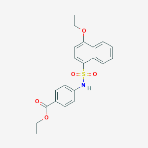 molecular formula C21H21NO5S B352773 Ethyl 4-{[(4-ethoxynaphthyl)sulfonyl]amino}benzoate CAS No. 873673-94-0