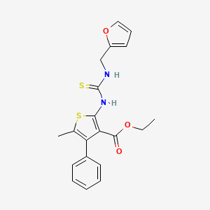 molecular formula C20H20N2O3S2 B3527842 ethyl 2-({[(2-furylmethyl)amino]carbonothioyl}amino)-5-methyl-4-phenyl-3-thiophenecarboxylate 