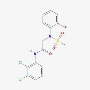 molecular formula C15H13Cl2FN2O3S B3527865 N-(2,3-dichlorophenyl)-N~2~-(2-fluorophenyl)-N~2~-(methylsulfonyl)glycinamide 