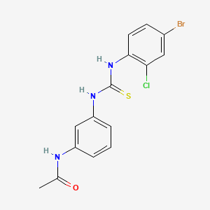 molecular formula C15H13BrClN3OS B3527866 N-[3-({[(4-bromo-2-chlorophenyl)amino]carbonothioyl}amino)phenyl]acetamide 