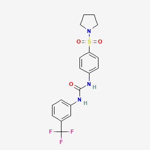 molecular formula C18H18F3N3O3S B3527944 N-[4-(1-pyrrolidinylsulfonyl)phenyl]-N'-[3-(trifluoromethyl)phenyl]urea 