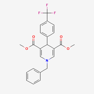 molecular formula C23H20F3NO4 B3528000 Dimethyl 1-benzyl-4-[4-(trifluoromethyl)phenyl]-1,4-dihydropyridine-3,5-dicarboxylate 