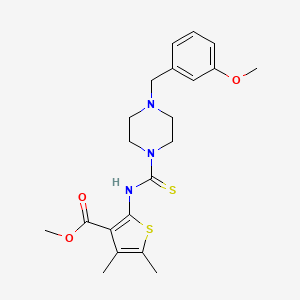 molecular formula C21H27N3O3S2 B3528030 methyl 2-({[4-(3-methoxybenzyl)-1-piperazinyl]carbonothioyl}amino)-4,5-dimethyl-3-thiophenecarboxylate 