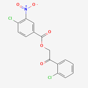 molecular formula C15H9Cl2NO5 B3528036 2-(2-chlorophenyl)-2-oxoethyl 4-chloro-3-nitrobenzoate 