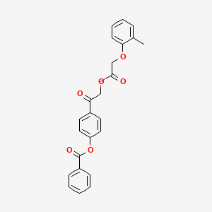 molecular formula C24H20O6 B3528048 4-(2-{[(2-methylphenoxy)acetyl]oxy}acetyl)phenyl benzoate 