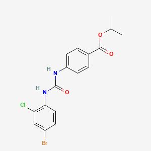 molecular formula C17H16BrClN2O3 B3528089 ISOPROPYL 4-{[(4-BROMO-2-CHLOROANILINO)CARBONYL]AMINO}BENZOATE 