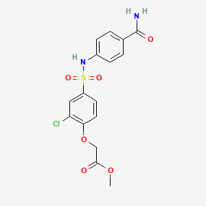 molecular formula C16H15ClN2O6S B3528258 methyl [4-({[4-(aminocarbonyl)phenyl]amino}sulfonyl)-2-chlorophenoxy]acetate 
