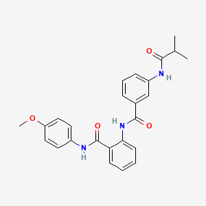 molecular formula C25H25N3O4 B3528286 N-(4-methoxyphenyl)-2-[[3-(2-methylpropanoylamino)benzoyl]amino]benzamide 