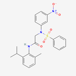 molecular formula C24H25N3O5S B3528300 N~1~-(2-isopropyl-6-methylphenyl)-N~2~-(3-nitrophenyl)-N~2~-(phenylsulfonyl)glycinamide 