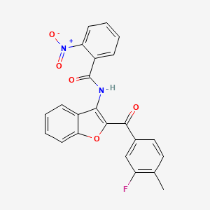 molecular formula C23H15FN2O5 B3528307 N-[2-(3-fluoro-4-methylbenzoyl)-1-benzofuran-3-yl]-2-nitrobenzamide 